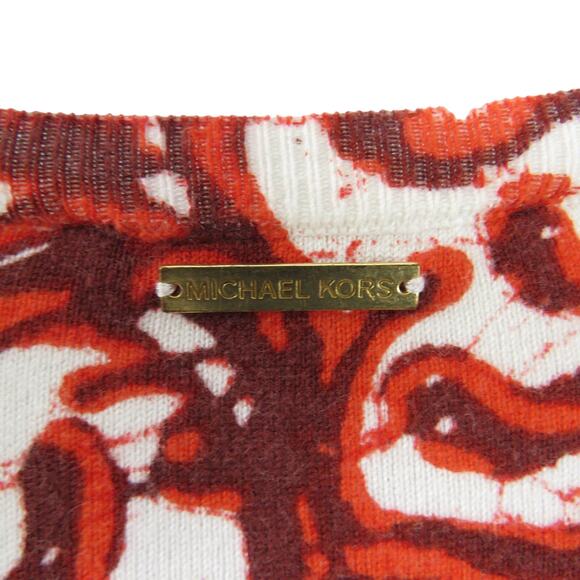 Michael Kors Red Paisley Dress Short Sleeve A-Line Midi Dress Semi Formal XS - Picture 4 of 6